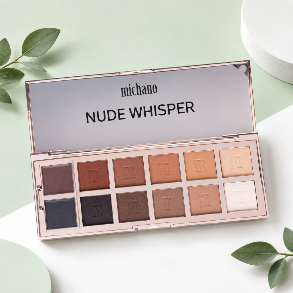 پالت سایه 12 رنگ میچانو michano nude whisper eyeshadow palette