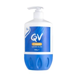 کرم مرطوب کننده و آبرسان کیو وی 500g replenishes dry skin